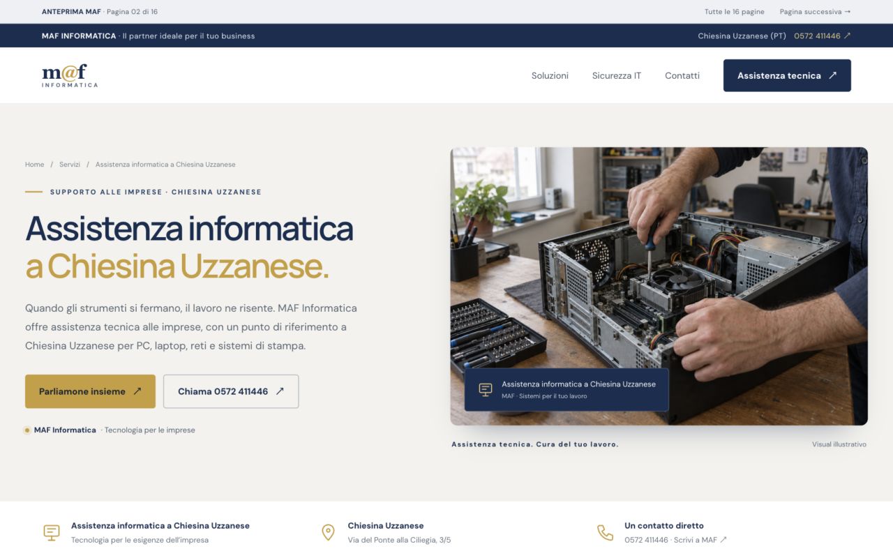 Anteprima della pagina: Assistenza informatica a Chiesina Uzzanese